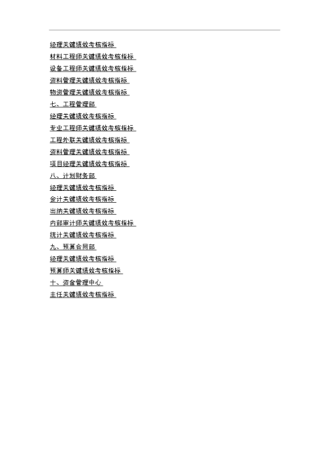 萬科集團房地產績效考核指標庫管理資料_制度匯編